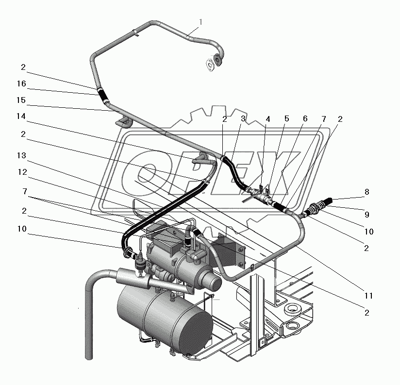 Трубопроводы и шланги системы предпускового подогрева двигателя