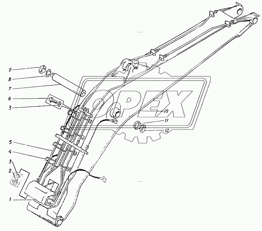 Установка моноблочной стрелы