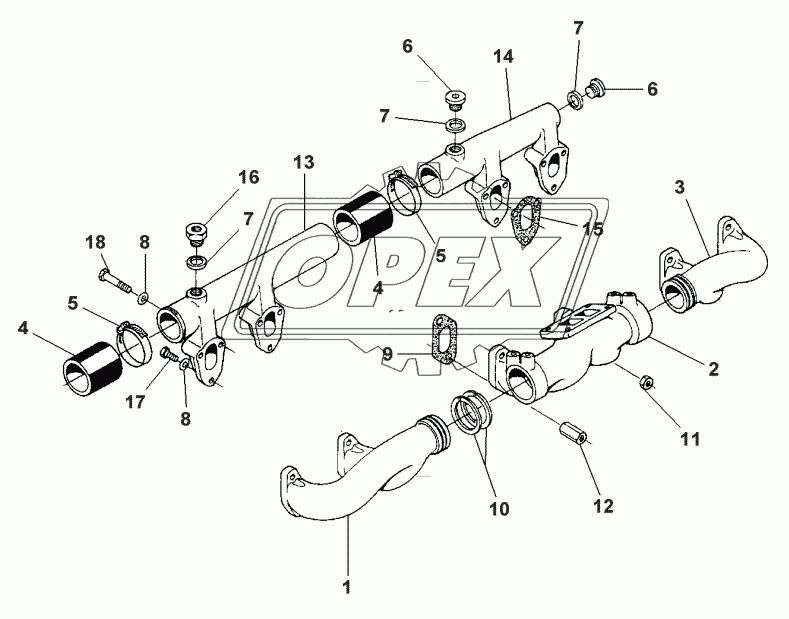 TURBOCHARGER-INLET AND EXHAUST MANIFOLD 1