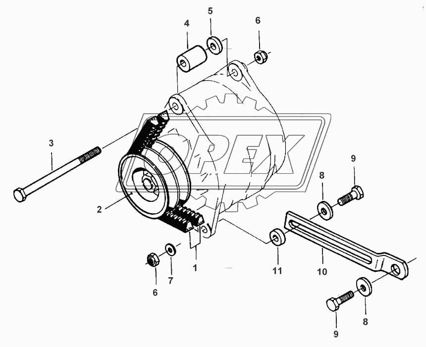 BELT TENSIONER - ENGINE 612DSJL/290HP UP TO S/N C 5508