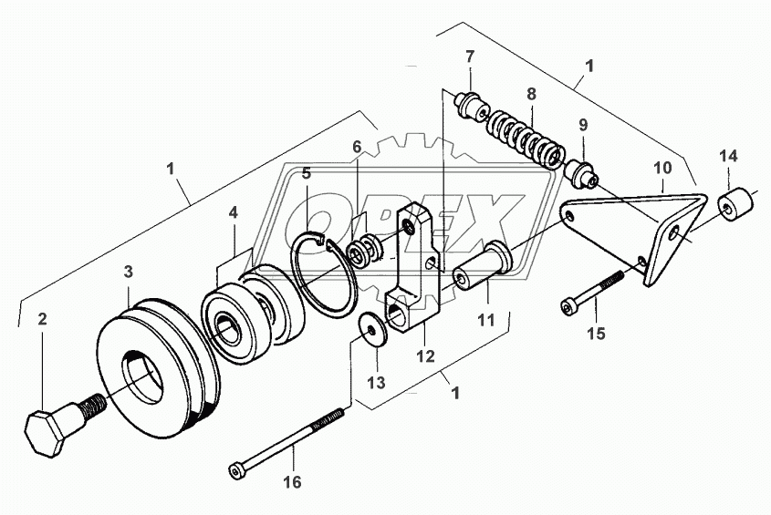 BELT TENSIONER - ENGINE 612DSJL/290HP FROM S/N C 5509