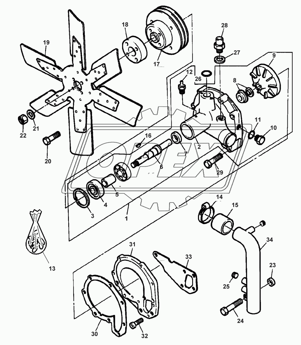 WATER PUMP - UP TO NO D 5221