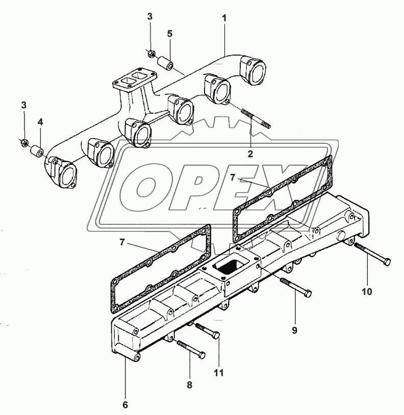 TURBOCHARGER-INLET AND EXHAUST MANIFOLD - FROM SERIAL NUMBER F9996