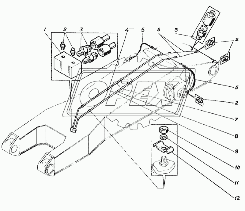 ЭО-6123.06.03.000 Трубопроводы смазки стрелы