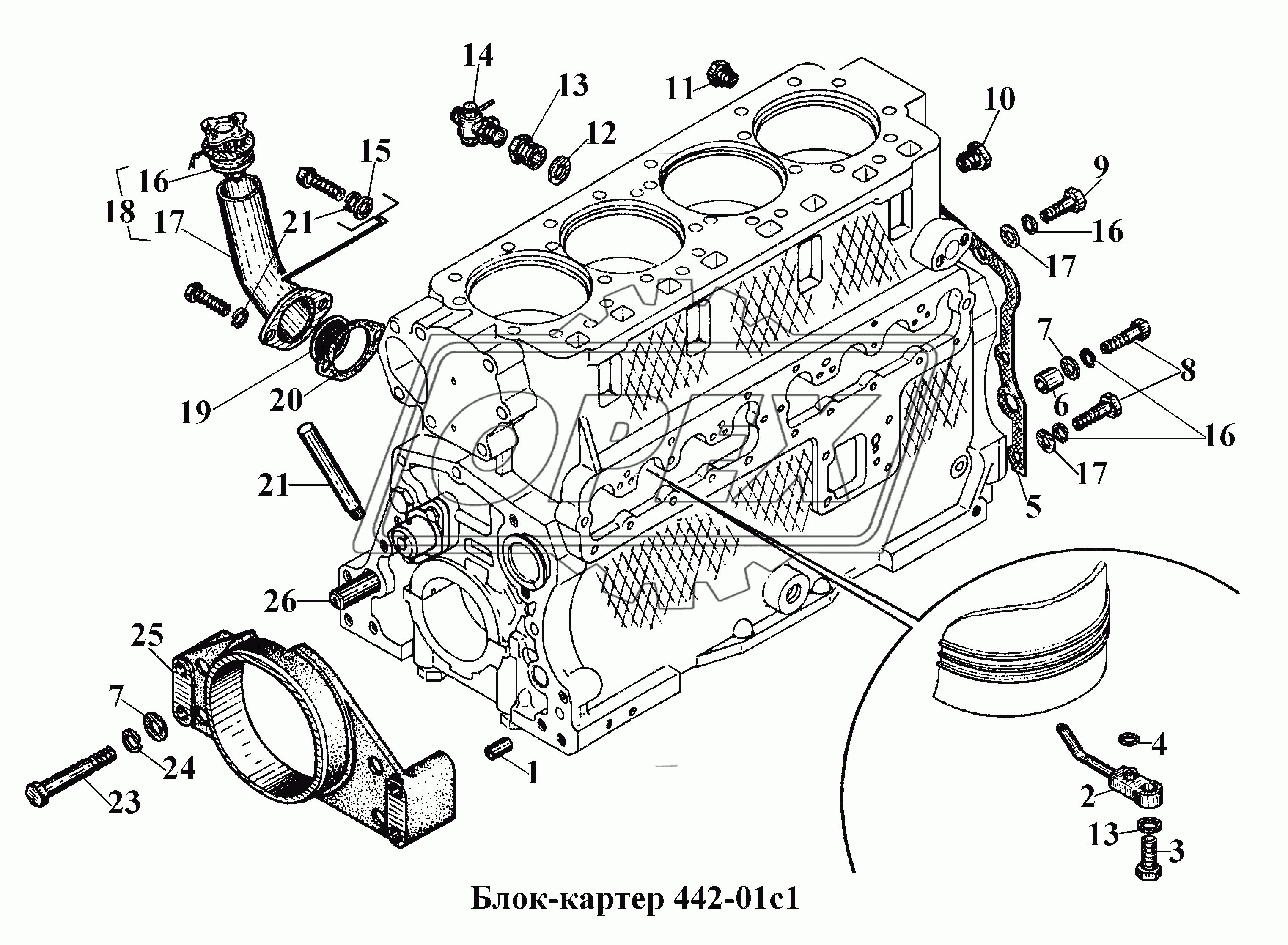 Блок картер 442-01с1 (2)