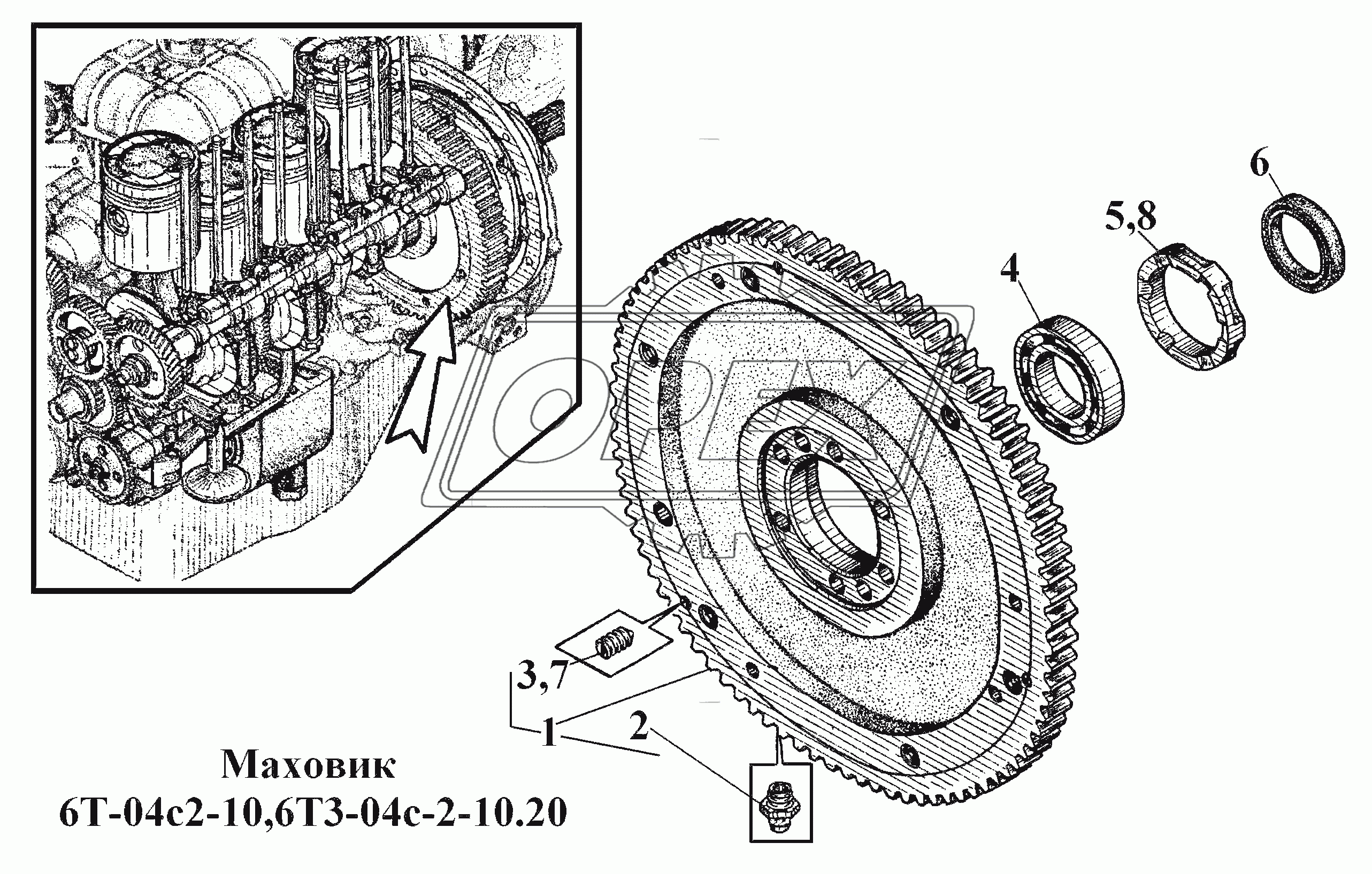 Маховик 6Т-04с2-10,6Т3-04с-2-10.20