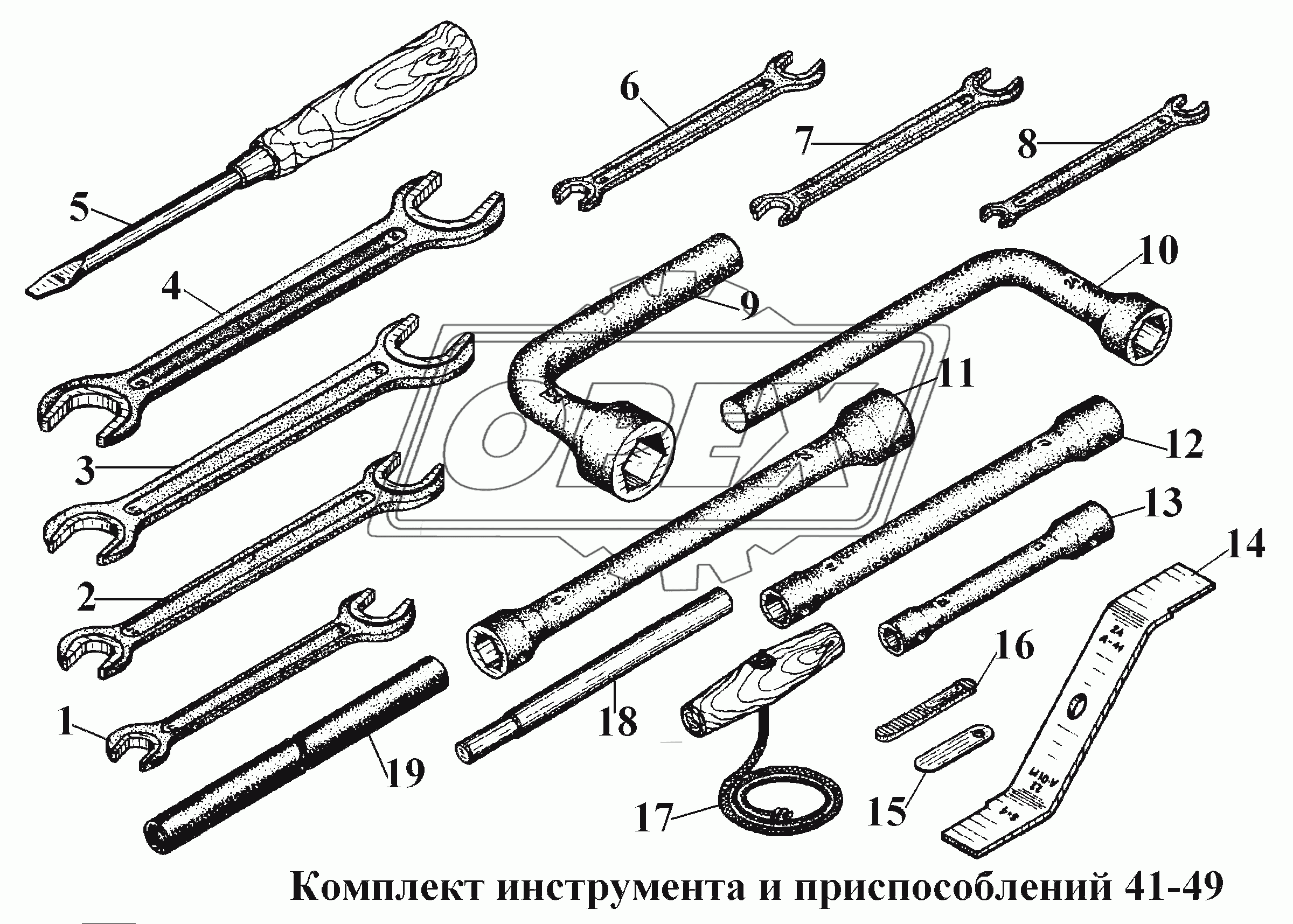 Комплект инструмента и приспособлений 41-49