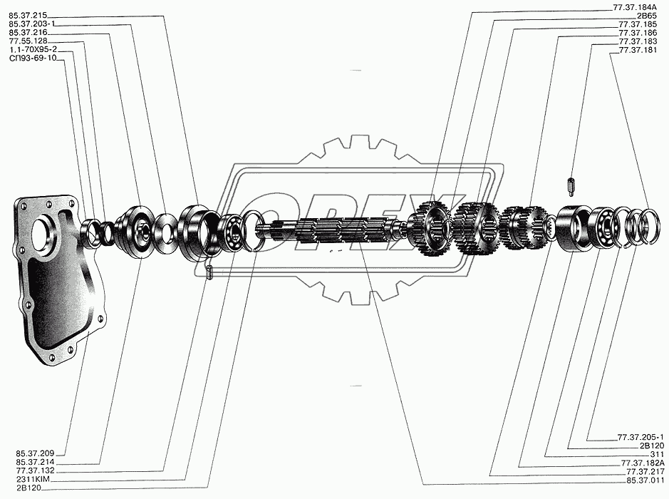 Коробка передач. Валы первичный