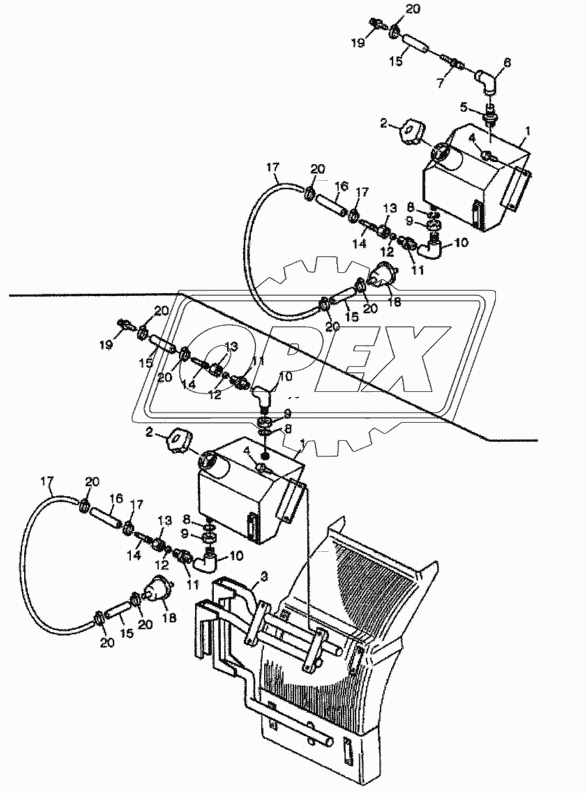 Топливный бак стояночного отопителя (арматура подключения)