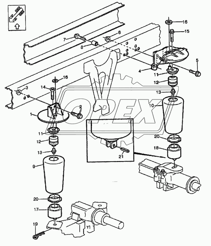 Пневматическая подвеска RADT-A6, RAL18, СНН900