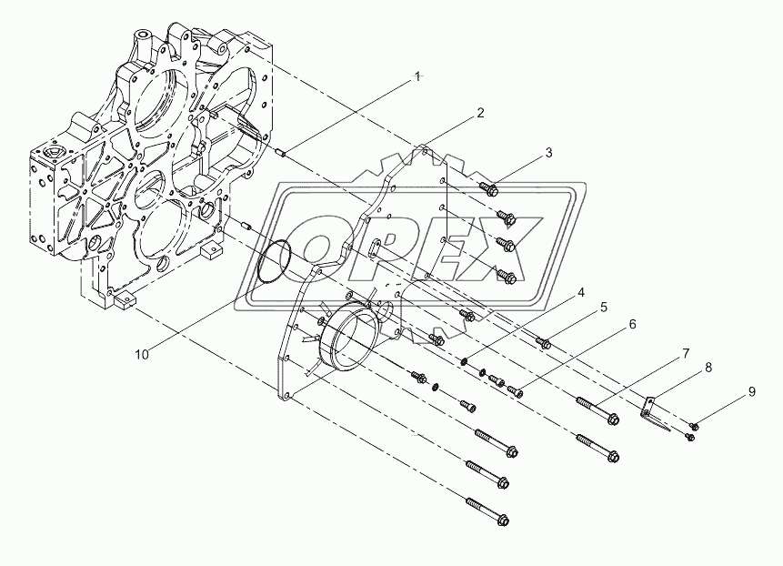 Camshaft gear cover combination