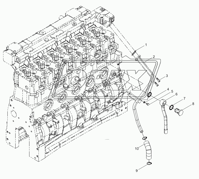 Cooling water pipe assembly