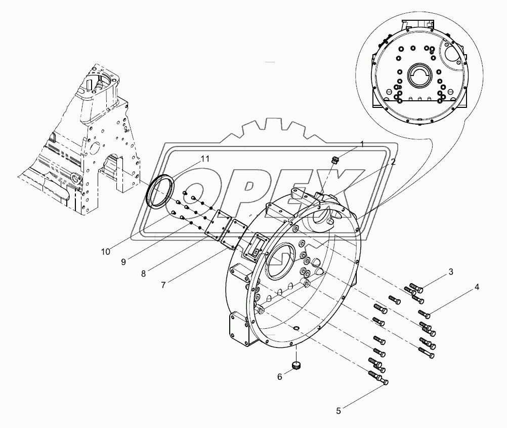 Flywheel housing assembly