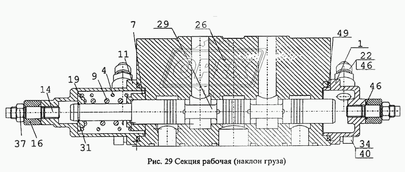 Секция рабочая (наклон груза)