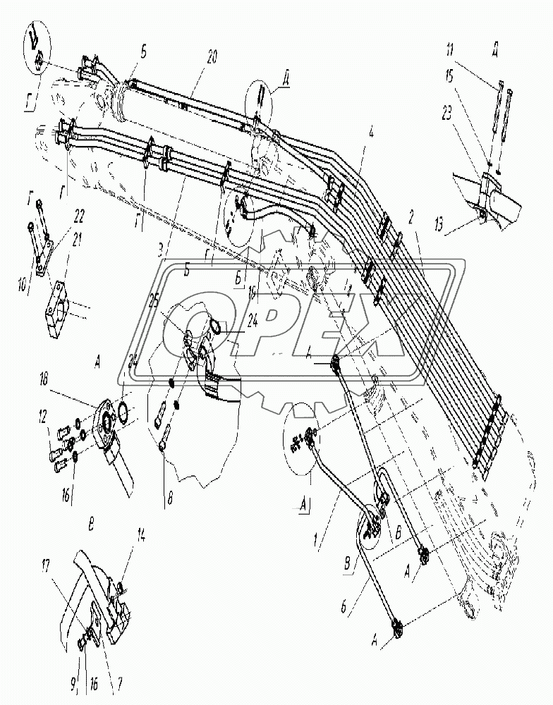 203030000000 00 Гидроразводка стрелы с разводкой под гидромолот