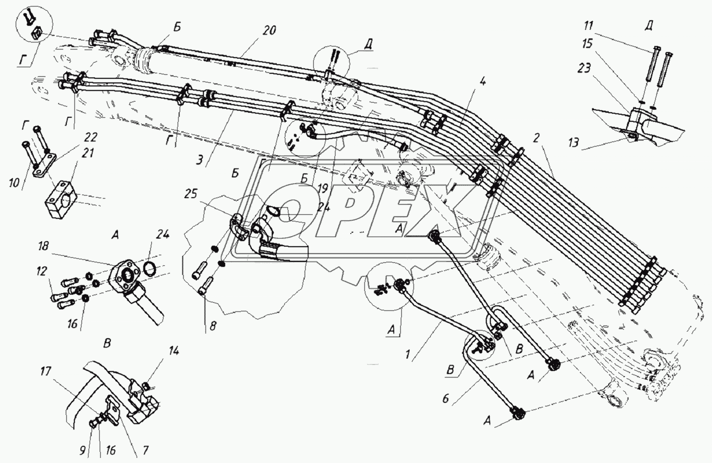 203030000000 00 Гидроразводка стрелы с разводкой под гидромолот