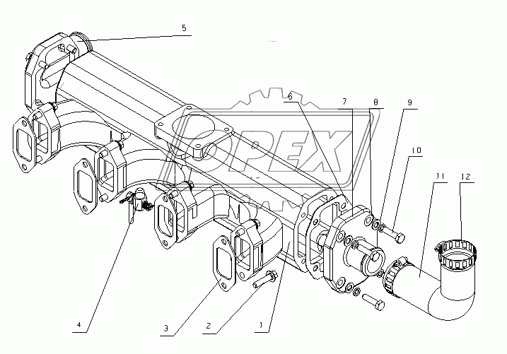 D7400-1008020A Сборочный узел выпускной коллектор