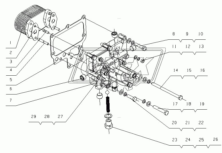 D30-1013000A Маслоохладитель в сборе