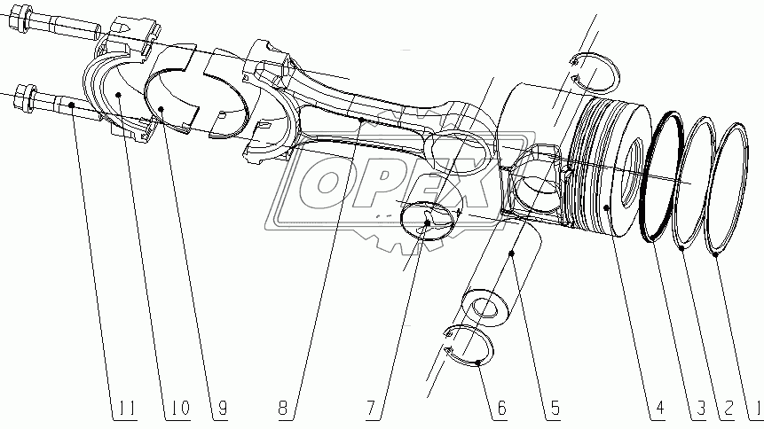 D30-1004000 Поршневой шатун в сборе