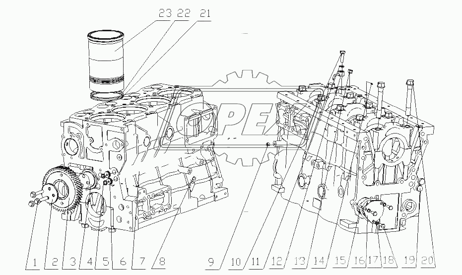 D21F1-1002000/10 Блок цилиндров в сборе