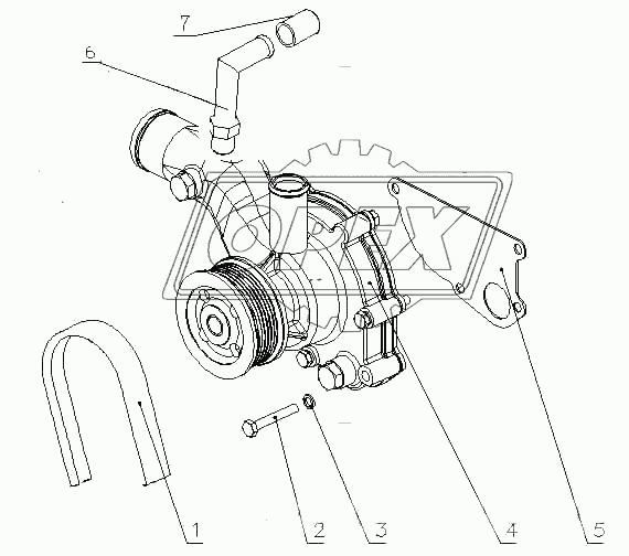 D08D1-1307000/09 Водный насос в сборе