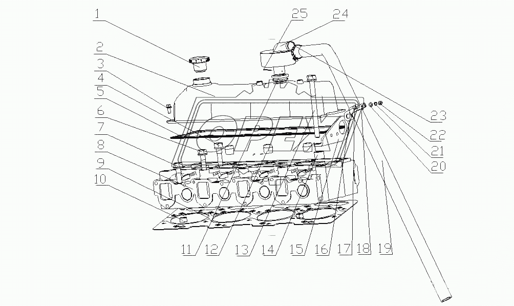 D21F1-1003000 Головка цилиндров и крышка головки цилиндров в сборе