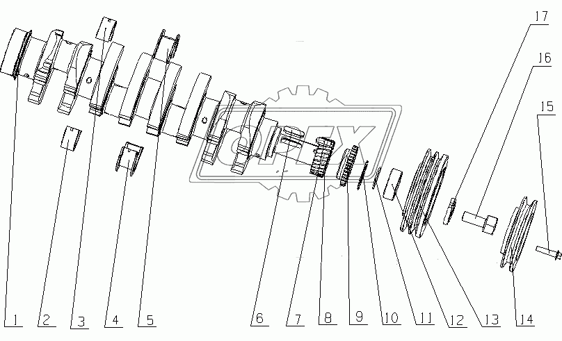 E02D1-1005000 Амортизатор вибрации коленвала в сборе