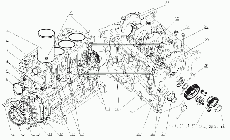 E24FB-1002000 Блок цилиндров в сборе