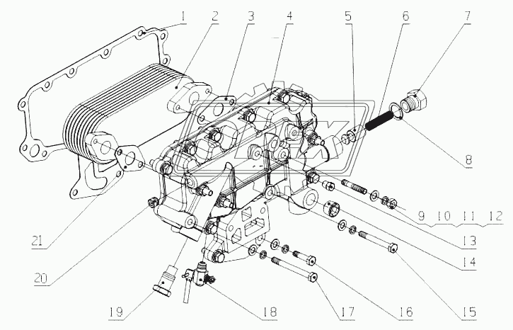 E1202-1013000 Маслоохладитель в сборе