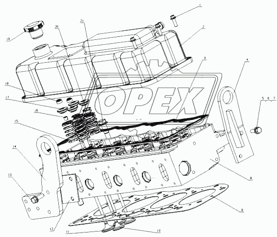 E2100-1003000 Головка цилиндров и крышка головки цилиндров в сборе