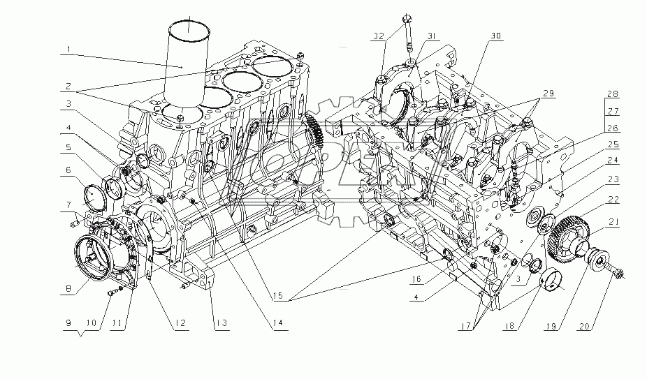 E0400-1002010 Блок цилиндров в сборе