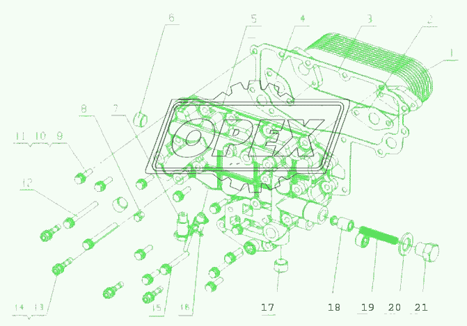 530-1013000C Маслоохладитель в сборе