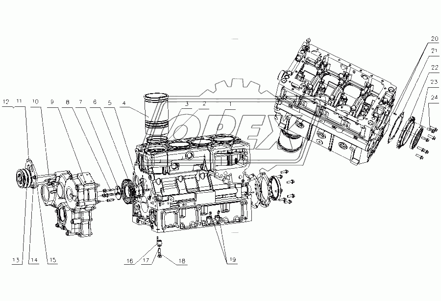 F31D1-1002000/04 Блок цилиндров в сборе