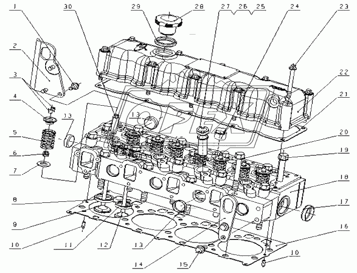 F6000-1003000/03 Головка цилиндров и крышка