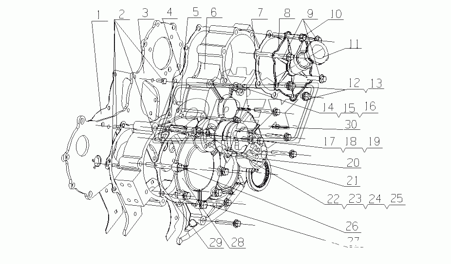 G06CA-1002200 Корпус шестеренок в сборе