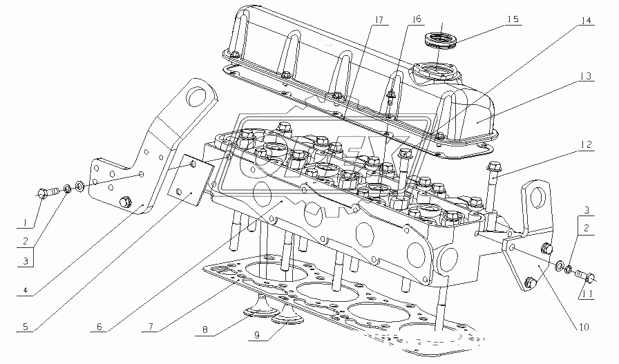 G0803-1003000 Головка цилиндров и крышка цилиндров в сборе