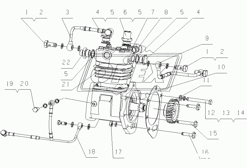 J61YB-3509000/03 Пневматический компрессор в сборе