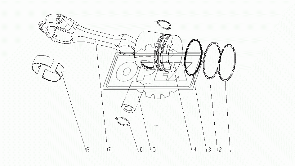 A6000-1004000/05 Поршень и шток поршня в сборе