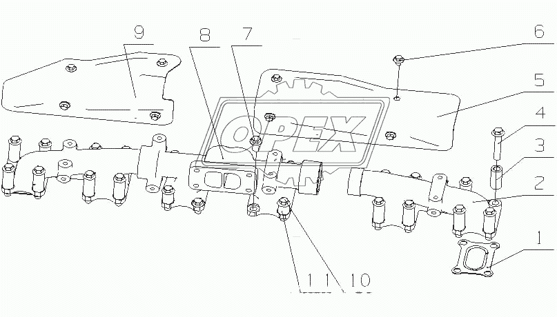 J62AA-1008200/11, J62AA-1008400/04 Детали выпускного коллектора