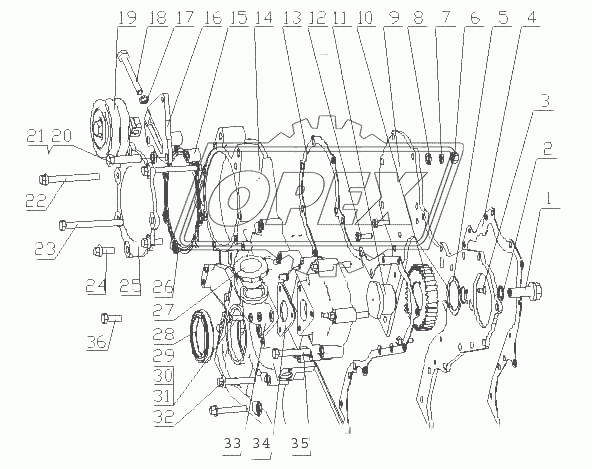 G3K00-1002200/08 Детали отсека распределительной шестерни