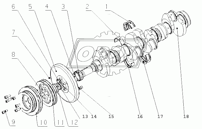 G5ASA-1005000/01 Амортизатор вибрации коленвала в сборе