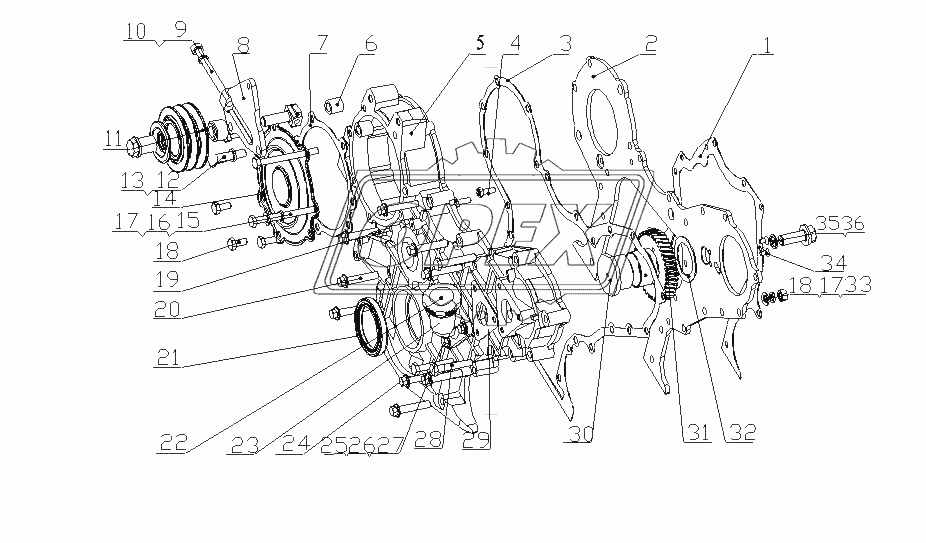 G4700-1002030 Сборочный узел отсека шестерни распределительного вала