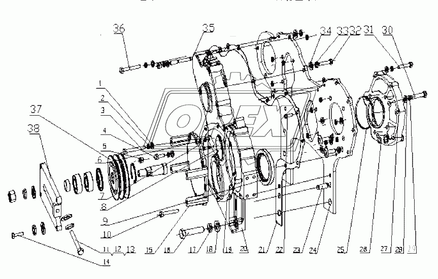 J4208-1002200/16 Части корпуса шестерни