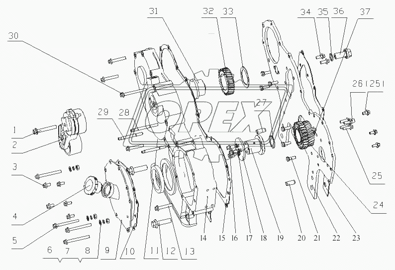 J62QA-1002200/17 Части корпуса шестерни