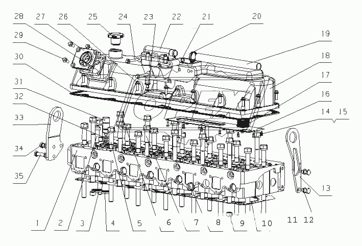 L7000-1003000/04 Головка цилиндров и крышка головки цилиндров в сборе