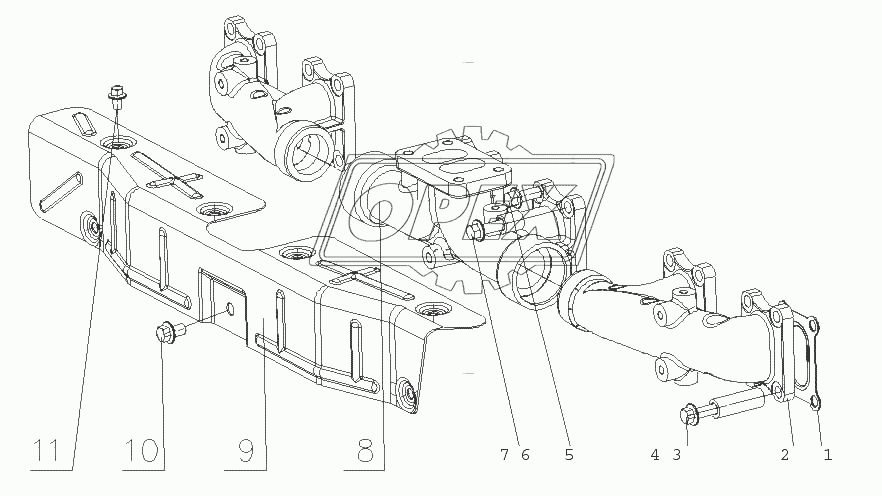 J5600-1008200/08 Сборочный узел выпускной коллектор