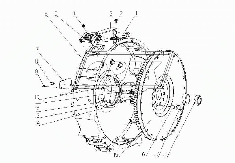 L36AA-1600000 Механизм отбора мощности в сборе