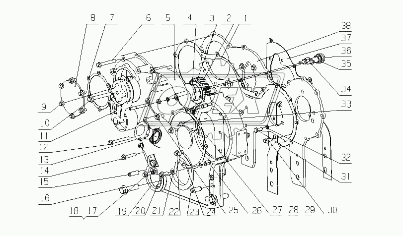 L37LA-1002200 Сборочный узел корпуса распределительной шестерни