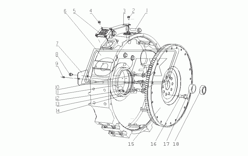 L37LA-1600000/07 Механизм отбора мощности в сборе