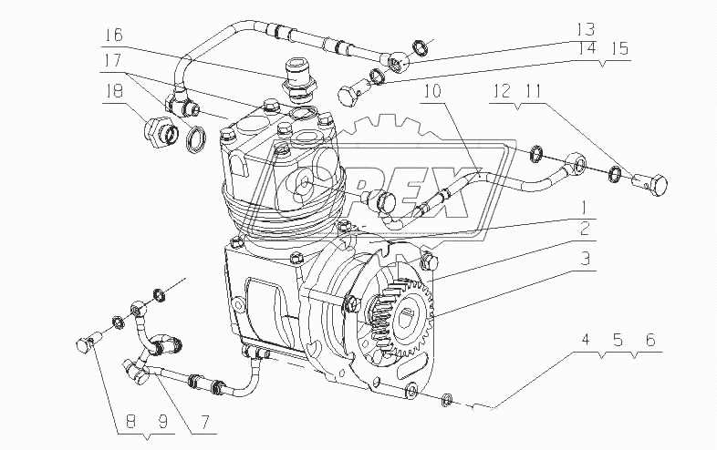 L3000-3509000/03 Пневматический компрессор в сборе